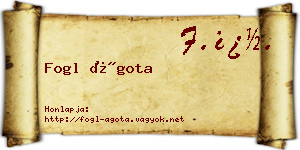 Fogl Ágota névjegykártya